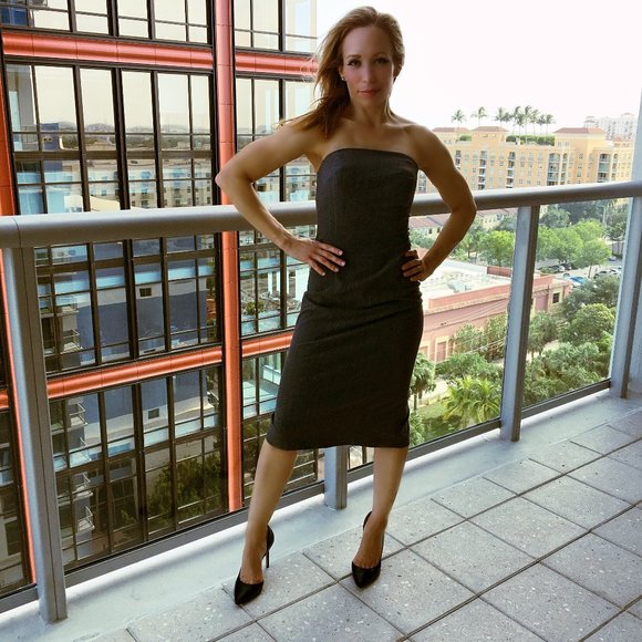 Express Stretch Pinstripe Suit Jacket & Dress - Picture 2 of 11